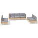 Salon de jardin 7 pcs avec coussins gris Bois de pin massif - Photo n°1