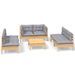 Salon de jardin 7 pcs avec coussins gris bois de pin massif - Photo n°1