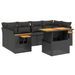 Salon de jardin 7 pcs avec coussins noir résine tressée - Photo n°1
