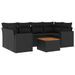 Salon de jardin 7 pcs avec coussins noir résine tressée - Photo n°1