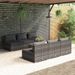 Salon de jardin 7 pcs avec coussins résine tressée gris - Photo n°1