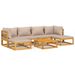 Salon de jardin 7 pcs avec coussins taupe bois massif - Photo n°1