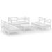 Salon de jardin 7 pcs Blanc Bois de pin massif 28 - Photo n°1