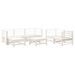 Salon de jardin 7 pcs Blanc Bois de pin massif - Photo n°1