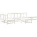 Salon de jardin 7 pcs Blanc Bois de pin massif - Photo n°1