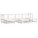 Salon de jardin 7 pcs Blanc Bois de pin massif - Photo n°1