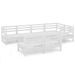 Salon de jardin 7 pcs Bois de pin massif Blanc 7 - Photo n°1
