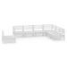 Salon de jardin 7 pcs Bois de pin massif Blanc 3 - Photo n°1