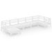 Salon de jardin 7 pcs Bois de pin massif Blanc 2 - Photo n°1