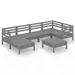 Salon de jardin 7 pcs Bois de pin massif Gris 5 - Photo n°1