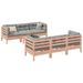 Salon de jardin 7 pcs et coussins bois massif sapin de douglas - Photo n°1