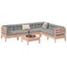 Salon de jardin 7 pcs et coussins bois massif sapin de douglas - Photo n°1