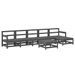 Salon de jardin 7 pcs Gris Bois de pin massif - Photo n°1