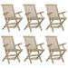 Salon de jardin 7 pcs gris bois de teck solide - Photo n°4