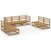 Salon de jardin 7 pcs Marron miel Bois de pin massif 12 - Photo n°1