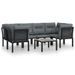 Salon de jardin 7 pcs noir et gris résine tressée - Photo n°1