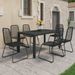 Salon de jardin 7 pcs Rotin PVC Noir - Photo n°1