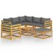 Salon de jardin 8 pcs avec coussin Bois d'acacia solide 2 - Photo n°1