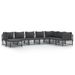 Salon de jardin 8 pcs avec coussins anthracite acier - Photo n°1
