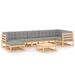 Salon de jardin 8 pcs avec coussins Bois de pin massif 17 - Photo n°1