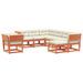 Salon de jardin 8 pcs avec coussins marron bois pin massif - Photo n°1