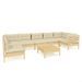 Salon de jardin 8 pcs avec coussins crème Bois de pin 2 - Photo n°1