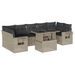 Salon de jardin 8 pcs avec coussins gris clair résine tressée - Photo n°1