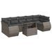 Salon de jardin 8 pcs avec coussins gris résine tressée - Photo n°1