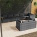 Salon de jardin 8 pcs avec coussins Gris Résine tressée - Photo n°1