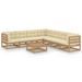 Salon de jardin 8 pcs avec coussins Marron miel Bois de pin 14 - Photo n°1