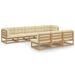 Salon de jardin 8 pcs avec coussins Marron miel Bois de pin 8 - Photo n°1