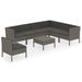 Salon de jardin 8 pcs avec coussins Résine tressée Gris 48 - Photo n°1