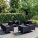 Salon de jardin 8 pcs avec coussins Résine tressée Gris foncé - Photo n°1