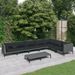 Salon de jardin 8 pcs avec coussins Résine tressée Gris foncé - Photo n°1