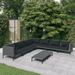 Salon de jardin 8 pcs avec coussins Résine tressée Gris foncé - Photo n°1