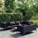 Salon de jardin 8 pcs avec coussins Résine tressée Gris foncé - Photo n°1