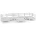 Salon de jardin 8 pcs Blanc Bois de pin massif 30 - Photo n°1