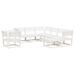 Salon de jardin 8 pcs Blanc Bois de pin massif - Photo n°1