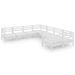 Salon de jardin 8 pcs Bois de pin massif Blanc 4 - Photo n°1