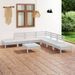Salon de jardin 8 pcs Bois de pin massif Blanc 5 - Photo n°1