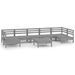 Salon de jardin 8 pcs Gris Bois de pin massif 19 - Photo n°1