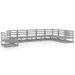 Salon de jardin 8 pcs Gris Bois de pin massif 11 - Photo n°1