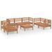 Salon de jardin 8 pcs Marron miel Bois de pin massif 35 - Photo n°1