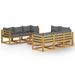Salon de jardin 9 pcs avec coussin Bois d'acacia solide - Photo n°1