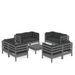 Salon de jardin 9 pcs avec coussins anthracite Bois de pin 3 - Photo n°1