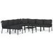 Salon de jardin 9 pcs avec coussins gris acier - Photo n°1