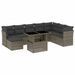Salon de jardin 9 pcs avec coussins gris résine tressée - Photo n°1