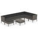 Salon de jardin 9 pcs avec coussins Résine tressée Gris 55 - Photo n°1