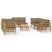 Salon de jardin 9 pcs avec coussins taupe bambou - Photo n°1