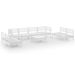 Salon de jardin 9 pcs Blanc Bois de pin massif 32 - Photo n°1
